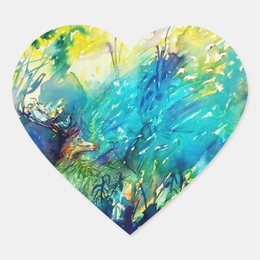 PAN- EN DEER-Natuur / Lover voor schoonheidsdoelei Hart Sticker (Voorkant)