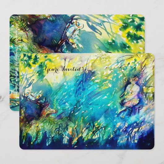 PAN EN DEER Summer Party Kaart (Voorkant / Achterkant)