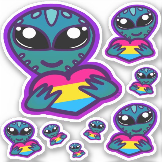 Pan en Proud Alien-Stickers Sticker (Voorkant)