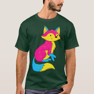 Pan Flag Colors Fox Pride Pansexual I T-shirt