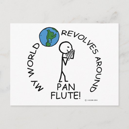 Pan Flute - de Wereld revolt rond Briefkaart (Voorkant)
