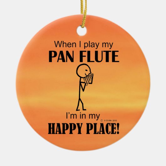 Pan Flute Happy Place Keramisch Ornament (Voorkant)