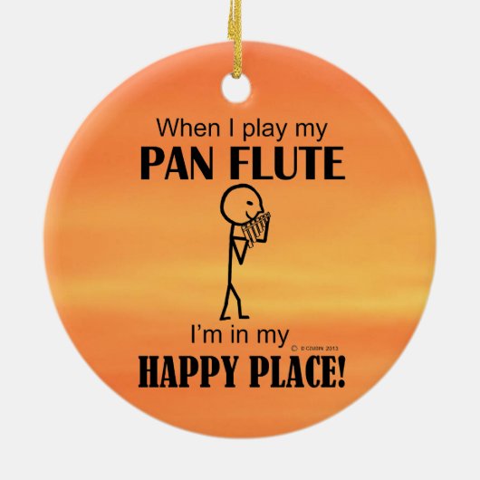 Pan Flute Happy Place Keramisch Ornament (Achterkant)