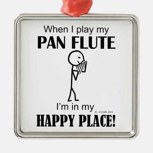 Pan Flute Happy Place Metalen Ornament (Voorkant)