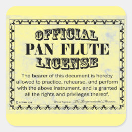 Pan Flute License Square Sticker
