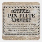 Pan Flute License Square Sticker (Voorkant)