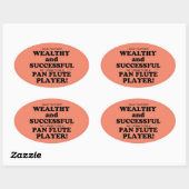 Pan Flute Wealthy & Succesvolle Oval Sticker (Vel)