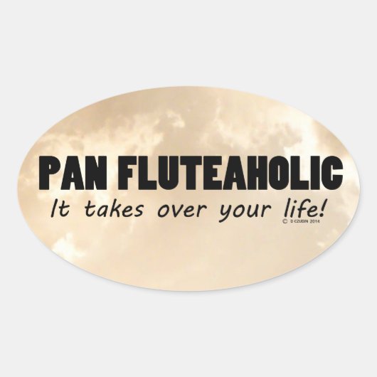 Pan Fluteaholic Life Oval Sticker (Voorkant)
