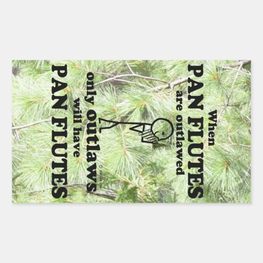 Pan Flutes Verboden rechthoekige Sticker (Voorkant)