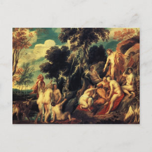 Pan gestraft door de Nymphs door Jacob Jordaens Briefkaart
