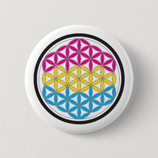 pan heilige geometrie ronde button 5,7 cm (Voorkant)