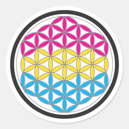 pan heilige geometrie ronde sticker (Voorkant)