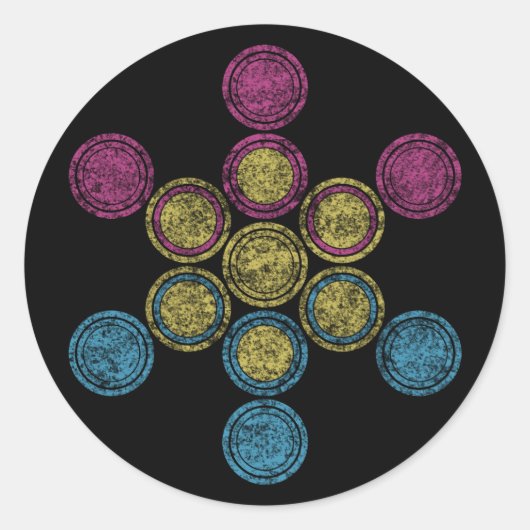 pan heilige geometrie ronde sticker (Voorkant)