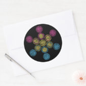 pan heilige geometrie ronde sticker (Envelop)