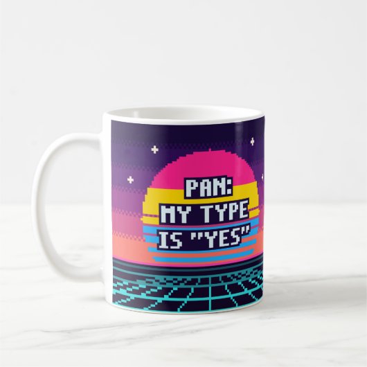 Pan: Mijn Type Is Ja Pride Pixel Mok (Links)
