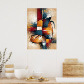 Pan naar Tsubo Abstract Stilleven met Broodpot Poster (Keuken)