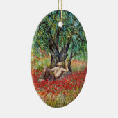 PAN-, OLIJFOLIE- EN POPPERVELS KERAMISCH ORNAMENT (Rechts)