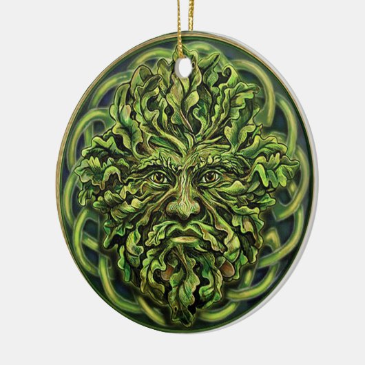 Pan Pagan God Celtic Green Man Yule Wiccan Witch Keramisch Ornament (Links)