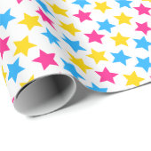 Pan Pansexual Pride Vlag Sterren Roze Blauw Geel Cadeaupapier (Rol Hoek)