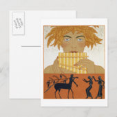 Pan Piper, afbeelding van 'Les Mythes' door Paul Briefkaart (Voorkant / Achterkant)