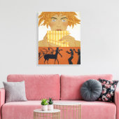 Pan Piper, afbeelding van 'Les Mythes' door Paul Canvas Afdruk (Insitu (Woonkamer))