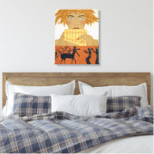 Pan Piper, afbeelding van 'Les Mythes' door Paul Canvas Afdruk (Insitu (Slaapkamer))