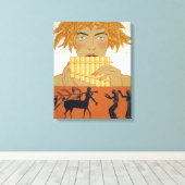 Pan Piper, afbeelding van 'Les Mythes' door Paul Canvas Afdruk (Insitu (Houten vloer))