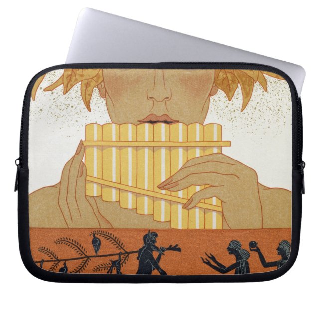 Pan Piper, afbeelding van 'Les Mythes' door Paul Laptop Sleeve (Voorkant)