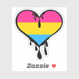 Pan Pride Dripping Heart Sticker