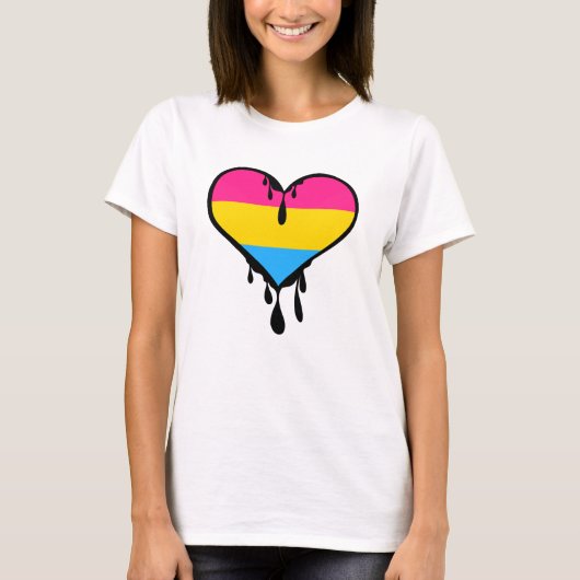 Pan Pride Dripping Heart T-shirt (Voorkant)
