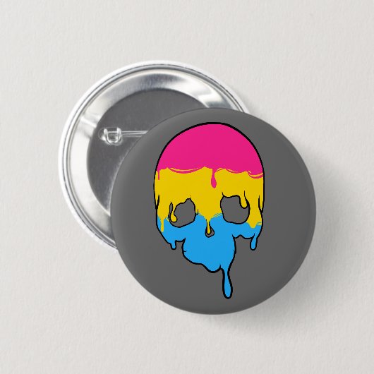Pan Pride Dripping Skull Ronde Button 5,7 Cm (Voorkant /achterkant)