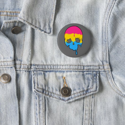 Pan Pride Dripping Skull Ronde Button 5,7 Cm (In situ)