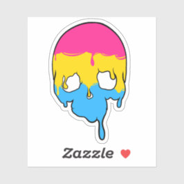 Pan Pride Dripping Skull Sticker