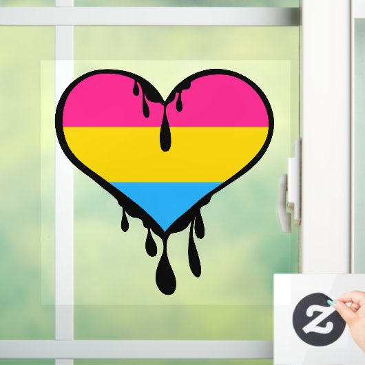 Pan Pride Druppelend Hart Raamsticker (Huis)