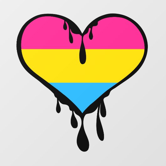 Pan Pride Druppelend Hart Raamsticker (Vel)