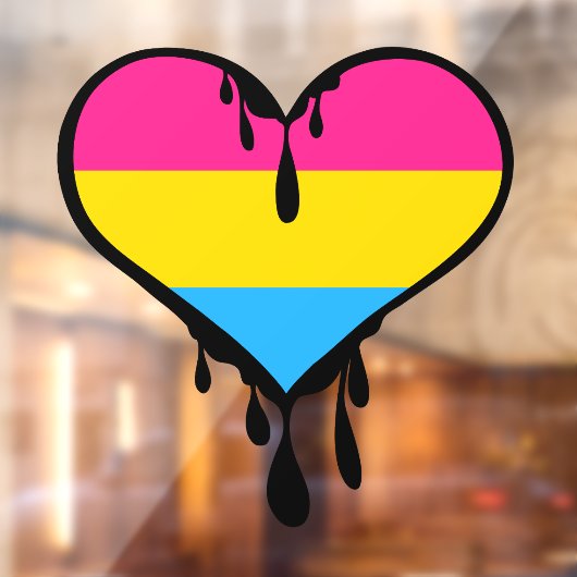 Pan Pride Druppelend Hart Raamsticker (Vel 2)