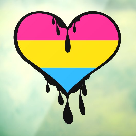 Pan Pride Druppelend Hart Raamsticker (Vel 3)