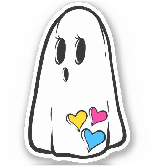 Pan Pride Ghost Sticker (Voorkant)