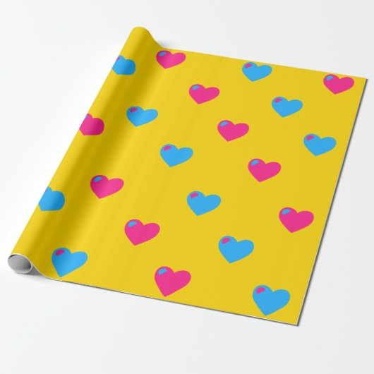 Pan Pride Grote Harten Inpakpapier (Uitgerold)