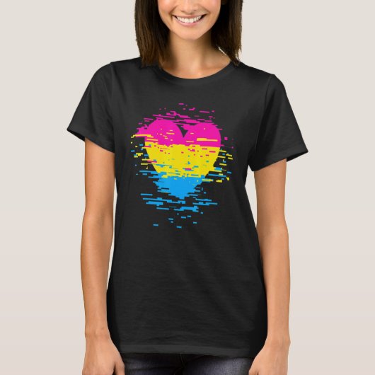Pan Pride Hart Gay Queer Pansexual T-shirt (Voorkant)