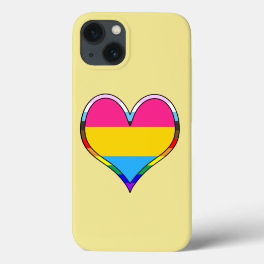 Pan Pride Heart Hoesje-Mate iPhone Case (Achterkant)