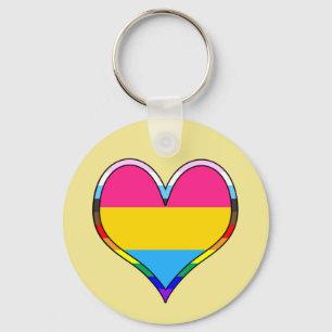 Pan Pride Heart Keychain