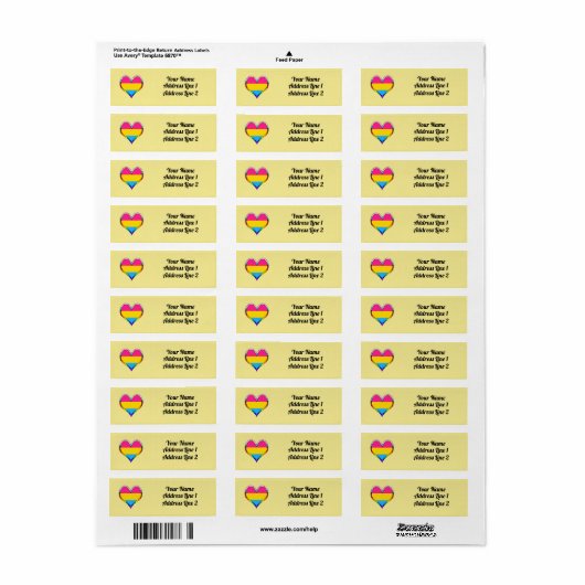 Pan Pride Heart Label (Full Sheet)