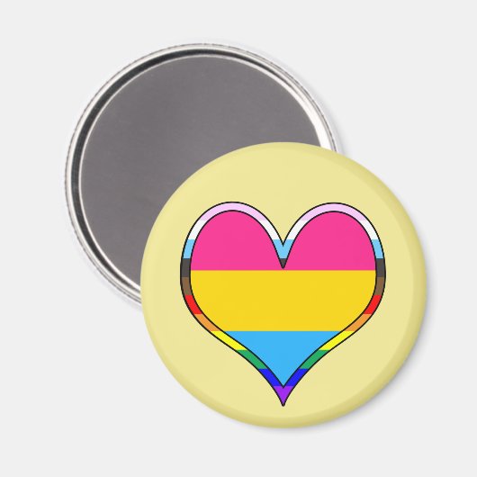 Pan Pride Heart Magnet (Voorkant / Achterkant)