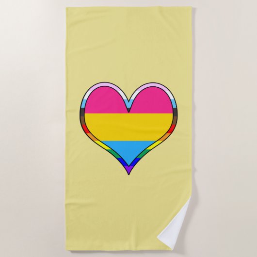 Pan Pride Heart Strandlaken (Voorkant)