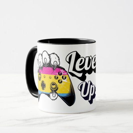 Pan Pride Level Up Tijgerpoot Controller Mok 2026 (Voorkant links)