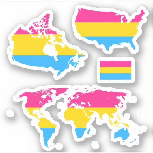 Pan Pride Maps I Sticker (Voorkant)