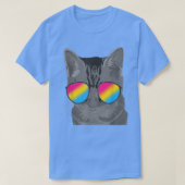 Pan Pride Month Cat Cool Sunglazen Queer LGBT Pan T-shirt (Design voorkant)