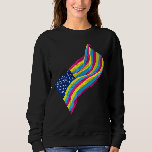 Pan Pride Month Pansexuality us flag lgbt equality Trui (Voorkant)