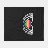 Pan Pride Skeleton Halloween Pan Gothic Heart Fleece Deken (Voorkant (Horizontaal))